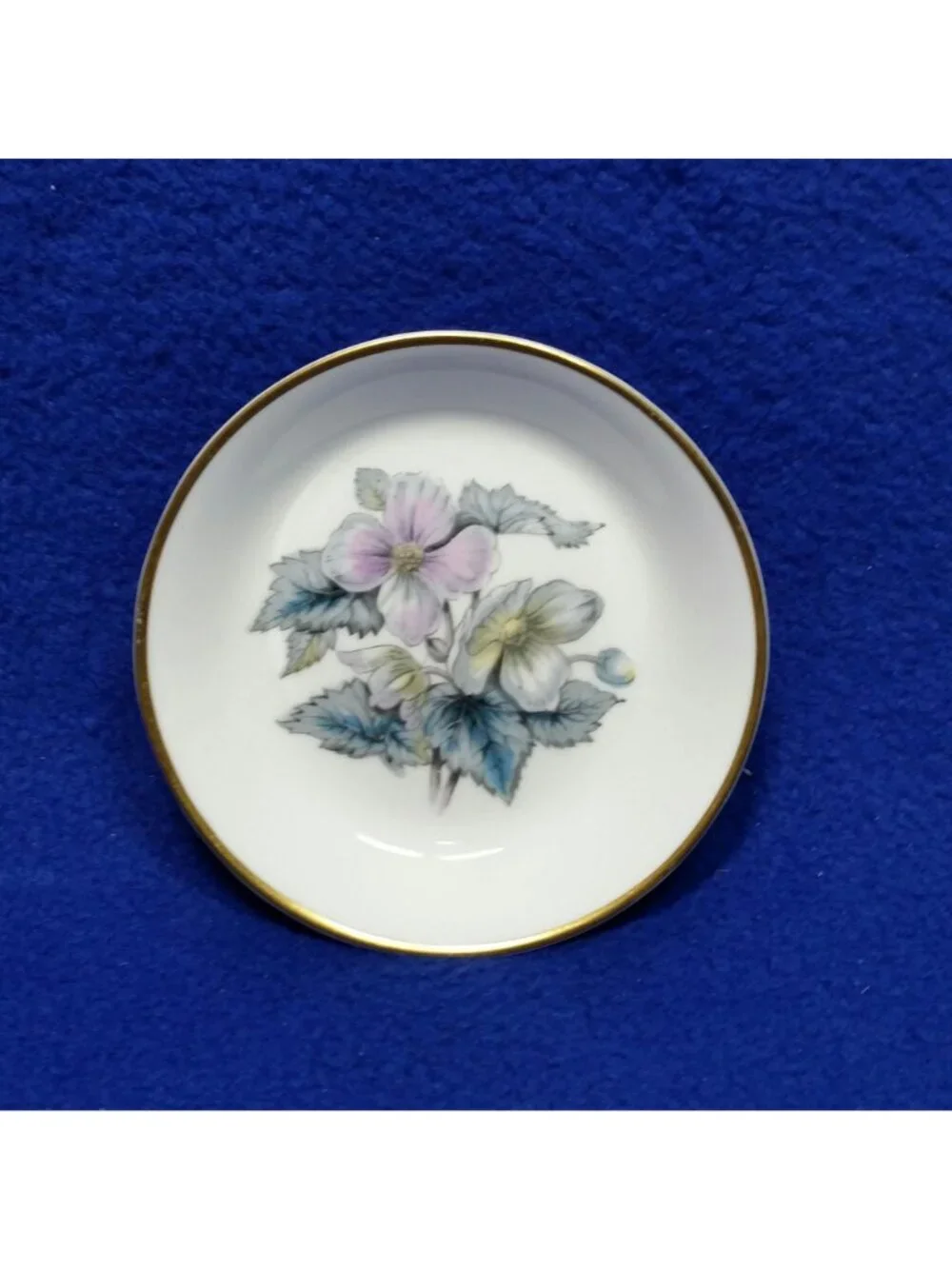 Royal Worcester Woodland Coaster Floral Butter Pat Trinket Dish Pin 1960's